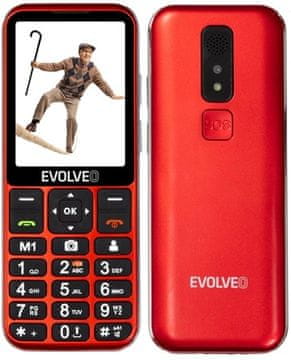 Evolveo Mobilni telefon EasyPhone LT senior - red