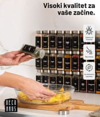 Deco Haus Posude za začine s poklopcem od nehrđajućeg čelika – Set od 12 kom – Različiti nastavci za posipanje, lijevak, četkica, etikete i kredna olovka – Savršeno za naše 2 police za začine – 120 ml