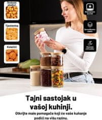 Deco Haus Staklene teglice za višekratnu upotrebu s poklopcem od bambusa – set od 6 kom – hermetički zatvorene, prikladne za perilicu posuđa i mikrovalnu – za čuvanje, kao teglica za kekse, dekoraciju itd.