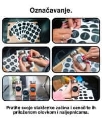 Deco Haus Dvoslojni metalni stalak za začine s posudicama za začine – kuhinjski organizator, stalak za začine s 12 posudica za začine, 48 etiketa, kist, lijevak – postavite na radnu površinu ili objesite na zid