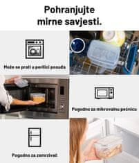 Deco Haus Posude za pohranu – Kuhinjske posude za višekratnu upotrebu s nepropusnim poklopcima – Pogodne za mikrovalnu pećnicu, perilicu posuđa i zamrzivač – Plastika bez BPA – Set od 24 posude – bijela