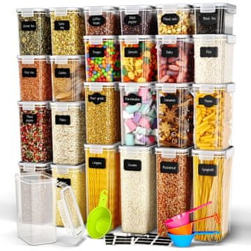 Deco Haus DECOHAUS CEREAL CONTAINER 24 SET WHITE LARGE