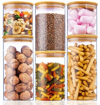 Deco Haus DECOHAUS STORAGE - BAMBOO LID 6 SET MIX - ROUND