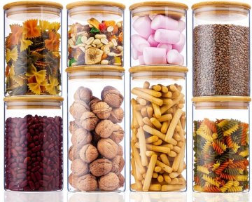 Deco Haus DECOHAUS STORAGE - BAMBOO LID 8 SET MIX - ROUND