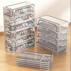 HOME & MARKER® Prozirna slagiva kutija za cipele 40x30x21 cm, PVC, zatvorena protiv prašine | DURASTOR