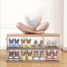 HOME & MARKER® Prozirna slagiva kutija za cipele 40x30x21 cm, PVC, zatvorena protiv prašine | DURASTOR