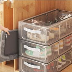 HOME & MARKER® Prozirna slagiva kutija za cipele 40x30x21 cm, PVC, zatvorena protiv prašine | DURASTOR