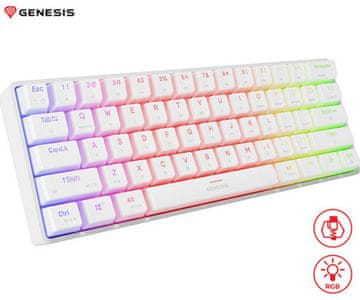 Genesis Thor 660 G2 mehanička tipkovnica, žična/bežična, RGB, igraća, bijela