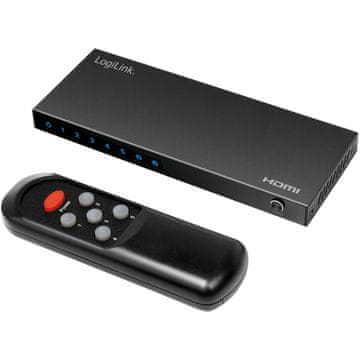 LogiLink 5-portni HDMI preklopnik 4K 60Hz HDMI 2.0 HDR