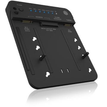 IcyBox IB‑2913MCL‑C31 USB‑C 3.2 klonirajuća i docking stanica za 2× M.2 NVMe/SATA SSD i 3,5″/2,5″ HDD/SSD