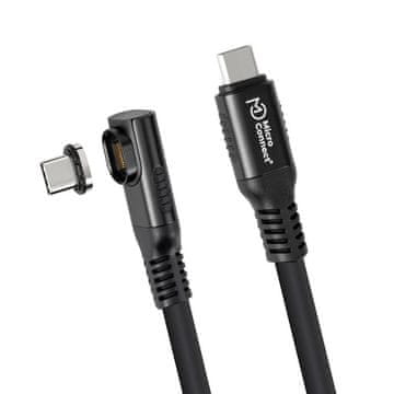 MicroConnect Premium kutni USB4 kabel od tekućeg silikona s magnetnim priključkom, 40Gbps
