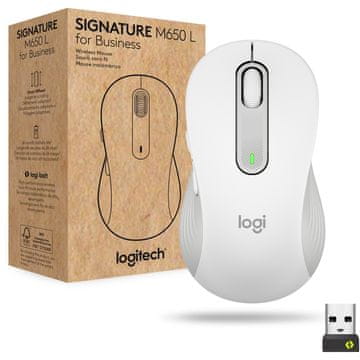 Logitech Bežični miš Signature M650 za poslovnu upotrebu – Bluetooth / Logi Bolt, prljavo bijeli