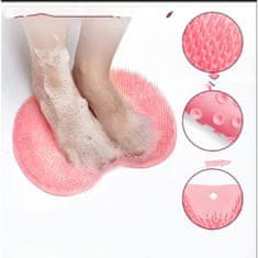 FRILLA® Silikonska četka za pranje stopala, masažer za tuširanje, antibakterijska, ergonomska | SCRUBBIKO Ružičasta