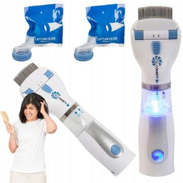 Verkgroup Bežični električni češalj i aspirator za uši i gnjide s LED filterom