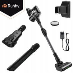 Ruhhy Bežični uspravni usisavač od 400 W, 7 x 2200 mAh, LED, 35 kPa, crni, LunPro