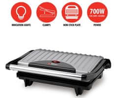 Alpina Kontaktni roštilj GRILL, 700 W, crno-srebrni