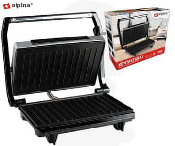 Alpina Kontaktni roštilj GRILL, 700 W, crno-srebrni