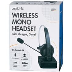 LogiLink Mono Bluetooth slušalice 5,0 s bazom 18 h