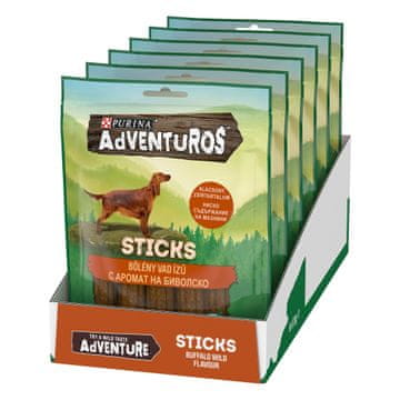Adventuros poslastice za pse s divljim bivolom, 6 x 120 g