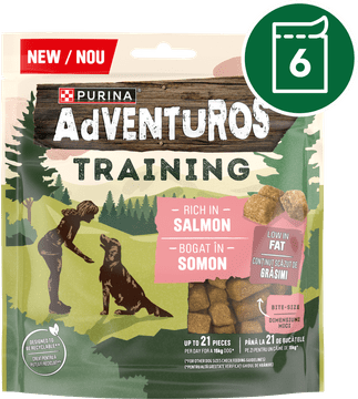 Adventuros poslastice za pse s okusom lososa, 6 x 115 g