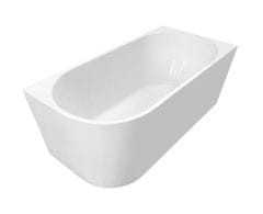 AQUALINE Samostojeća Asimetrična Kupaonica TIBERA R 140x70 cm Bijela Akrilatna Vana