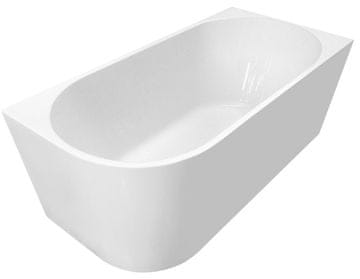 AQUALINE Samostojeća Asimetrična Kada AQUALINE TIBERA R, 150x75 cm, Bijela