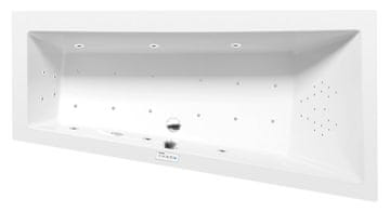 POLYSAN Polysan Asimetrična Hidromasažna Kada 160x90cm, Highline Hydro-Air, Bijela/Chrom