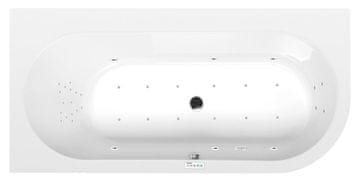 POLYSAN Polysan Bijela Asimetrična Hidromasažna Kada 165x80cm - Highline Hydro-Air Sistema