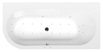 POLYSAN Polysan Asimetrična Hidromasažna Kada 165x80cm s Active Hydro-Air Sustavom, Kromirana Versa