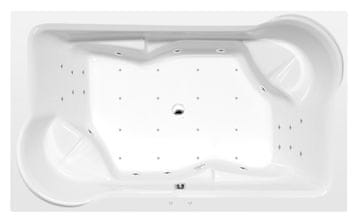 POLYSAN Masivna Hidromasažna Kada DUO 200x120cm s Hydro-Air Sustavom, Kromirana