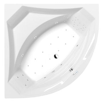 POLYSAN ROSANA hidromasažna kada, 150x150x49cm, Highline Hydro-Air, kromirana