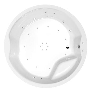 POLYSAN Kružna hidromasažna kada ROYAL ROUND 172x172x49cm - Active Hydro-Air krom detalji