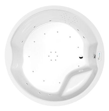 POLYSAN Luksuzna Okrugla Hidromasažna Kada 172x172cm - Highline Hydro-Air, Kromirana