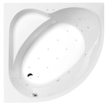 POLYSAN Polysan SIRIUS kutna hidromasažna kada 130x130 cm, Active Hydro-Air sistem, kromirana