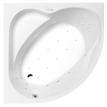 POLYSAN SIRIUS Hidromasažna Kada 130x130x43cm, Highline Hydro-Air, Kromirana