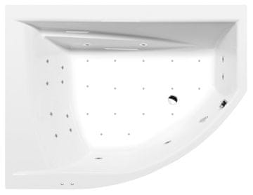 POLYSAN Asimetrična hidromasažna kada TANDEM L 170x130cm, bijela, Active Hydro-Air sistem