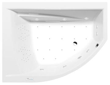 POLYSAN Asimetrična hidromasažna kada 170x130 s HIGHLINE HYDRO AIR sustavom, kromirana