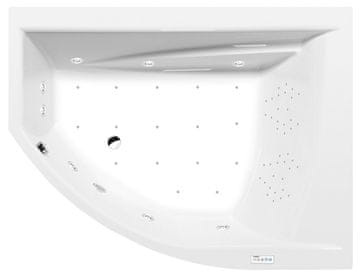 POLYSAN TANDEM R hidromasažna kada, 170x130x50cm, Highline Hydro-Air, krom