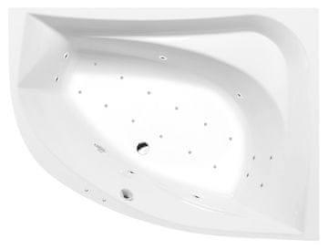 POLYSAN Polysan Active Hydro-Air Masažna Kada, Asimetrična 160x120x49 cm, Chrom Brtve