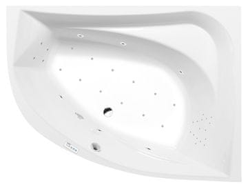 POLYSAN Polysan Asimetrična Hidromasažna Kada, 160x120x49 cm, Highline Hydro-Air, Krom