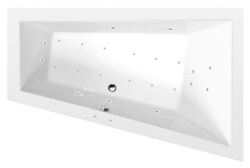 POLYSAN Asimetrična Hidromasažna Kada TRIANGL R, 180x120x50 cm, Active Hydro-Air, Kromirana