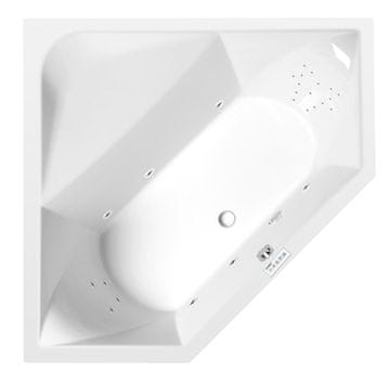 POLYSAN FLOSS kutna hidromasažna kada 145x145x50 cm, Highline Hydro, kromirana