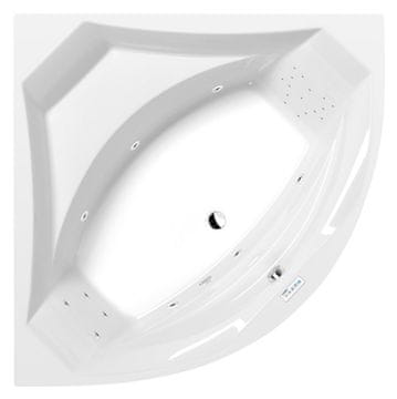 POLYSAN ROSANA masažna kada, 150x150x49 cm, Highline Hydro, kromirana