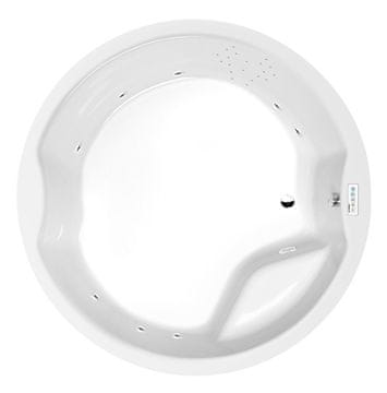 POLYSAN Kraljevska Okrugla Hidromasažna Kada 172x172cm - Highline Hydro, Krom