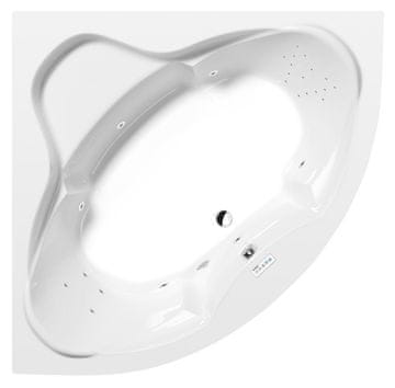 POLYSAN SIMONA hidromasažna kada 140x140cm, Highline Hydro, krom, akrilat, bijela boja