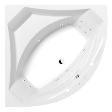 POLYSAN ROSANA kutna hidromasažna kada, 140x140x49 cm, Active Hydro sistem, krom završetak