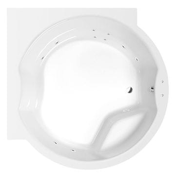 POLYSAN Kraljevska Kutna Hidromasažna Kada 173x173cm, Aktivni Hidro, Kromirana