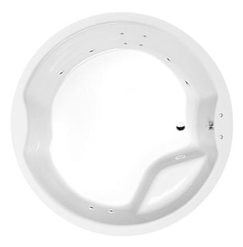 POLYSAN Luksuzna Hidromasažna Kada "ROYAL ROUND", Akcija Hydro, 172x172x49cm, Kromirana