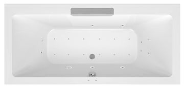 POLYSAN CASCATA hidromasažna kada, 185x85x45cm, inox vodopad, Active Hydro-Air, kromirana