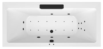 POLYSAN CASCATA Hidromasažna Kaskadna Kada 185x85x45 cm Crna Attraction Hydro-Air